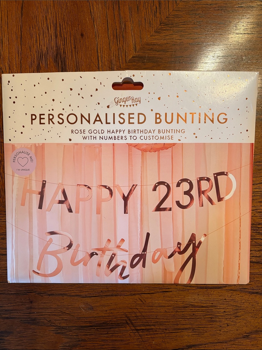 Rose Gold 'Happy Birthday' Personalised Bunting